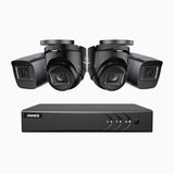 EL200 - Kit de 2 cámara bullet y 2 cámara domo y de vigilancia 1080p con grabador de 8 canales, DVR inteligente con detección de humanos y vehículos, visión nocturna por infrarrojos de 20 metros, señal de salida 4-en-1, IP67