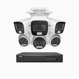 ADLK200 - Kit de vigilancia 1080p con 3 cámaras bullet y 3 cámaras domo y grabador de 8 canales, Doble Luz Visión Nocturna, señal de salida 4 en 1, micrófono incorporado, resistente a la intemperie IP67