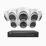 ADLK200 - Kit de 8 cámaras de vigilancia 1080p con grabador de 8 canales, Doble Luz Visión Nocturna, señal de salida 4 en 1, micrófono incorporado, resistente a la intemperie IP67
