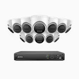 H300 - Kit de 12 cámaras de vigilancia PoE de 3MP con videograbador NVR de 16 canales, visión nocturna EXIR 2.0, detección de movimiento, H.265+, impermeabilidad IP67