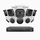 H300 - Kit de vigilancia PoE de 3MP con 5 cámaras bullet y 5 cámaras domo y videograbador NVR de 16 canales,visión nocturna EXIR 2.0, detección de movimiento, H.265+, impermeabilidad IP67