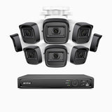 H300 - Kit de 8 cámaras de vigilancia PoE de 3MP con videograbador NVR de 16 canales, visión nocturna EXIR 2.0, detección de movimiento, H.265+, impermeabilidad IP67