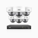 H800 - Kit de 6 cámaras de vigilancia PoE de 4K con videograbador NVR de 8 canales, Visión nocturna a color e infrarrojos, detección de humanos y vehículos, micrófono integrado, ángulo de visión 96º