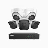 H500 - Kit de vigilancia PoE de 3K con 3 cámaras bullet y 2 cámaras domo y videograbador NVR de 8 canales, EXIR Visión Nocturna, micrófono integrado, compatibile con Alexa