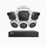 H500 - Kit de vigilancia PoE de 3K con 3 cámaras bullet y 3 cámaras domo y videograbador NVR de 8 canales, EXIR Visión Nocturna, micrófono integrado, compatibile con Alexa