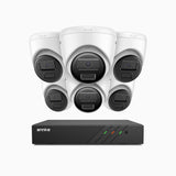 H300 - Kit de 6 cámaras de vigilancia PoE de 3MP con videograbador NVR de 8 canales, visión nocturna EXIR 2.0, detección de movimiento, H.265+, impermeabilidad IP67