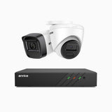 H300 - Kit de vigilancia PoE de 3MP con 1 cámaras bullet y 1 cámaras domo y videograbador NVR de 8 canales,visión nocturna EXIR 2.0, detección de movimiento, H.265+, impermeabilidad IP67
