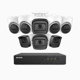 H300 - Kit de vigilancia PoE de 3MP con 4 cámaras bullet y 4 cámaras domo y videograbador NVR de 8 canales,visión nocturna EXIR 2.0, detección de movimiento, H.265+, impermeabilidad IP67