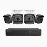 H300 - Kit de 4 cámaras de vigilancia PoE de 3MP con videograbador NVR de 8 canales, visión nocturna EXIR 2.0, detección de movimiento, H.265+, impermeabilidad IP67